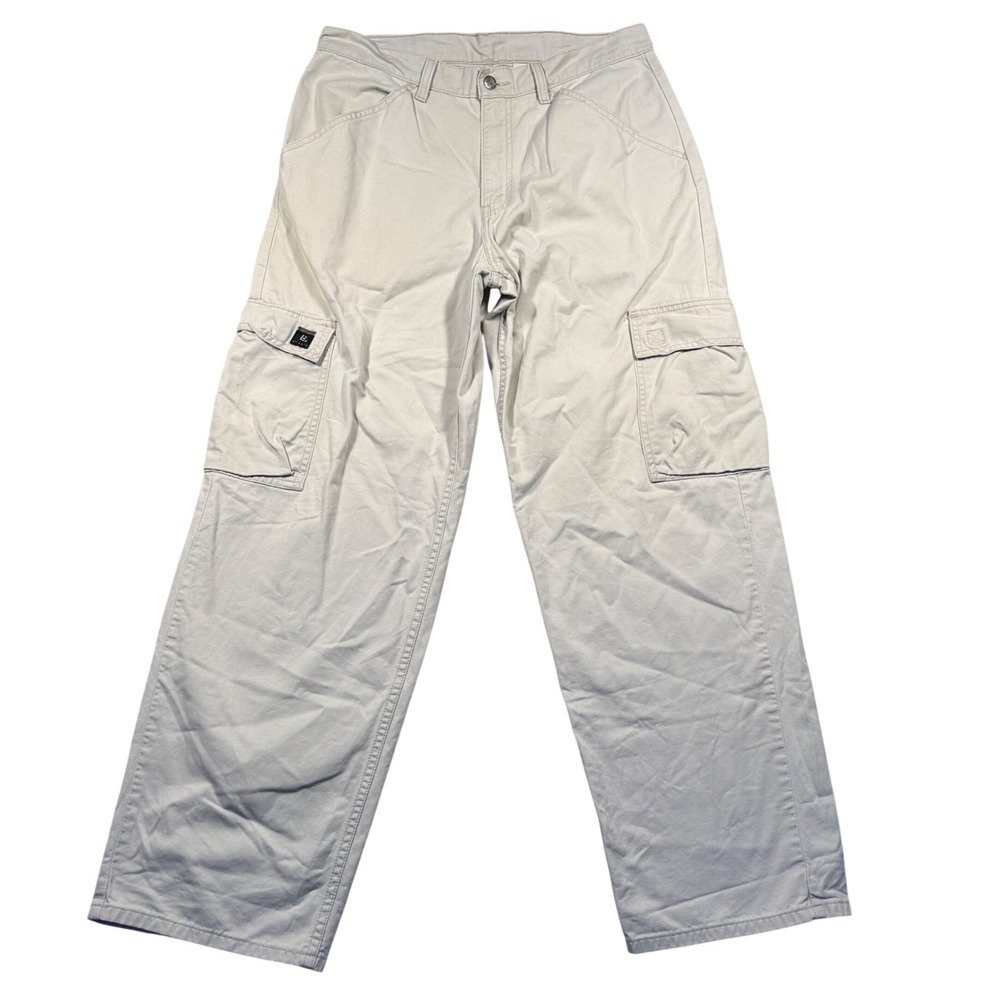Levi's L2 Cargo Pants‎ Mens 31x32 Beige Vintage 90s Baggy Khakis 1999 Streetwear